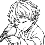 coloriage Zenitsu Agatsuma pour enfant de 3 ans