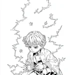 coloriage Zenitsu Agatsuma a dessiner en ligne