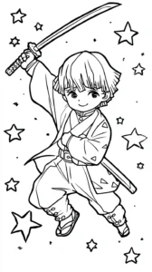 coloriage Zenitsu Agatsuma de pour enfants