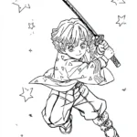 coloriage Zenitsu Agatsuma pour enfants a imprimer