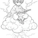 coloriage Zenitsu Agatsuma pour enfant a imprimer gratuit