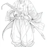 coloriage Zenitsu Agatsuma pour enfant de 2 ans