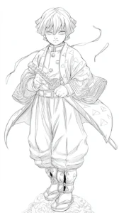 coloriage Zenitsu Agatsuma à imprimer pdf