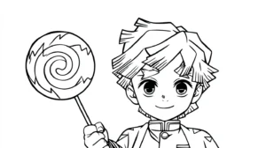 coloriage Zenitsu Agatsuma a imprimer gratuitement