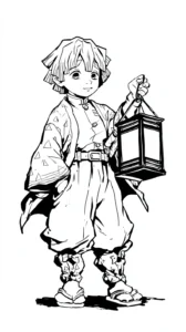 coloriage Zenitsu Agatsuma pour enfants