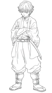 coloriage Zenitsu Agatsuma pour enfant