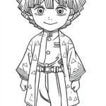 coloriage Zenitsu Agatsuma à imprimer pour enfant de 12 ans