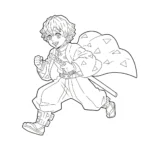 coloriage Zenitsu Agatsuma et apprentissage