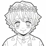 coloriage Zenitsu Agatsuma pour enfant de 10 ans