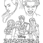 coloriage Zombies 4 pour enfant de 10 ans