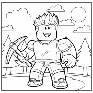 coloriage Roblox update pour bebe a imprimer