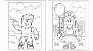 coloriage Roblox update et dessins