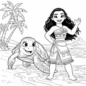 coloriage vaiana update et dessins