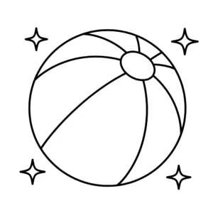 coloriage Ballon de plage à imprimer pour enfant de 3 ans