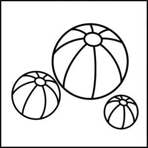 coloriage Ballon de plage educatif pour enfant
