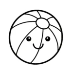 coloriage Ballon de plage et decoupage