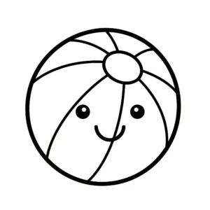 coloriage Ballon de plage et decoupage