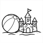 coloriage Ballon de plage a imprimer gratuitement