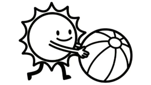 coloriage Ballon de plage à imprimer pour enfant de 6 ans