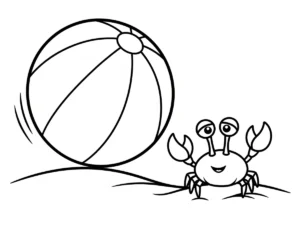 a imprimer coloriage Ballon de plage gratuit