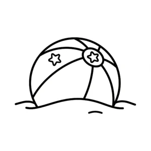 coloriage Ballon de plage à imprimer pour enfant de 10 ans