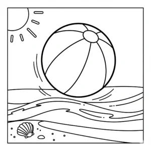 télécharger coloriage Ballon de plage gratuit