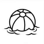 imprimer coloriage Ballon de plage pour enfant