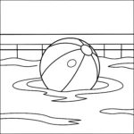 coloriage Ballon de plage gratuit pour enfants
