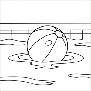 coloriage Ballon de plage gratuit pour enfants