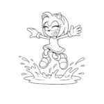 coloriage Amy Rose et decoupage