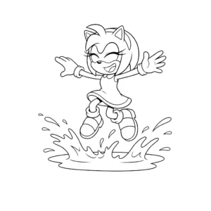coloriage Amy Rose et decoupage