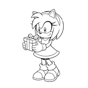 coloriage Amy Rose pour enfants à imprimer