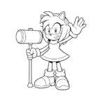 coloriage Amy Rose à imprimer pour enfant de 8 ans