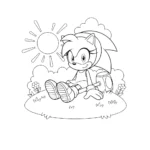 coloriage Amy Rose et decoupage a imprimer gratuit
