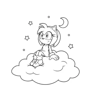 coloriage Amy Rose à imprimer pdf gratuit