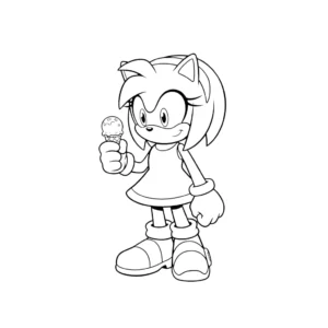 coloriage Amy Rose à imprimer pdf gratuit