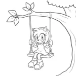 coloriage Amy Rose et decoupage