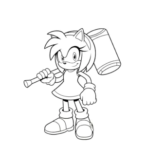 coloriage Amy Rose pour enfants à imprimer
