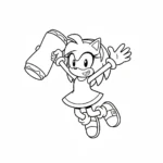 coloriage Amy Rose et découpage à imprimer
