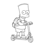 coloriage Bart Simpson à imprimer kawaii