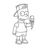 coloriage Bart Simpson a colorier en ligne gratuitement