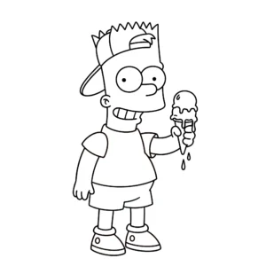 coloriage Bart Simpson a colorier en ligne gratuitement