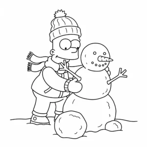 coloriage Bart Simpson et apprentissage