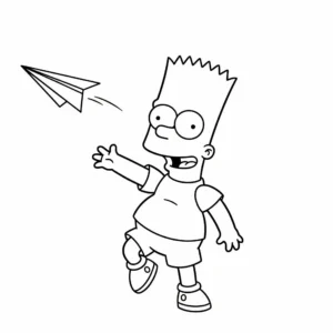 coloriage Bart Simpson pour enfant de 4 ans