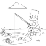 coloriage Bart Simpson gratuit a imprimer