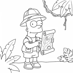 coloriage Bart Simpson à imprimer pour enfant de 6 ans