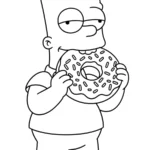 coloriage Bart Simpson et apprentissage