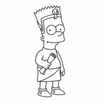 image pour coloriage Bart Simpson enfant
