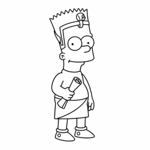 image pour coloriage Bart Simpson enfant