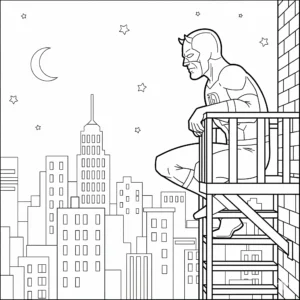 coloriage Daredevil gratuit pour enfants